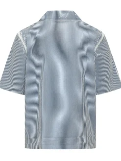 Camicia S-Brack-Qmbz a Righe con Colletto Bowling
