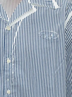 Camicia S-Brack-Qmbz a Righe con Colletto Bowling