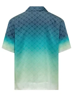 Camicia Sfumata con Motivo Geometrico