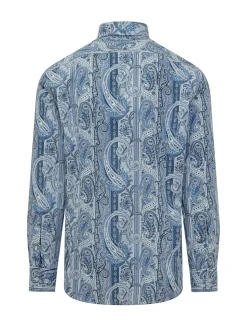 Camicia Slim Fit con Micro Paisley