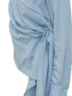 Candy Shirt with Wide Collar and Asymmetric Draping