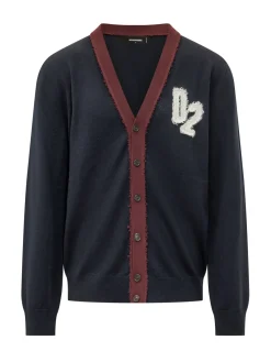 Cardigan con Bordo a Contrasto