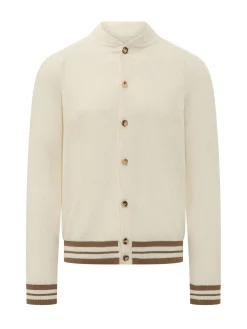 Cardigan con Bottoni Collo Alto