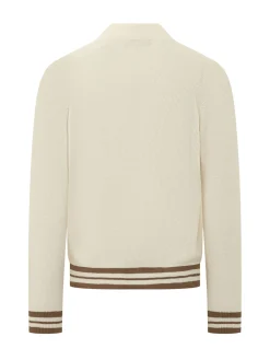 Cardigan con Bottoni Collo Alto