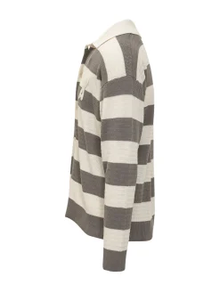 Cardigan con Colletto e Motivo a Righe