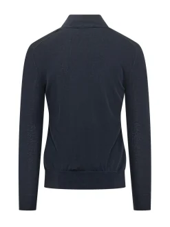 Cardigan con Zip Integrale e Collo Alto