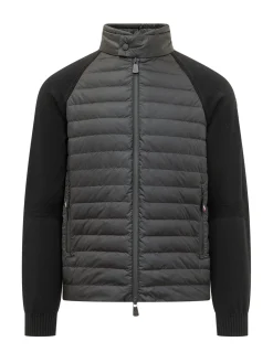 Cardigan with Quilted Panels and Zip