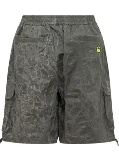 Cargo Gabardine Shorts with Patch Pockets and All Over Print