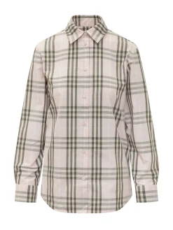 Check Pattern Shirt with Collar and Buttons
