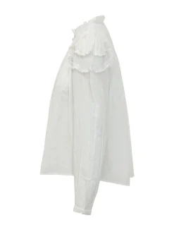 Christa Ruffled High Neck Shirt