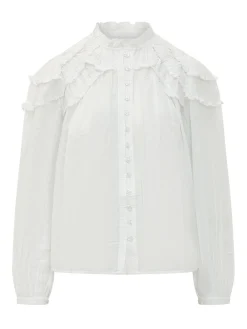 Christa Ruffled High Neck Shirt