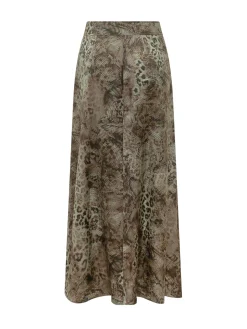 Ciria Long Skirt with Animal Print