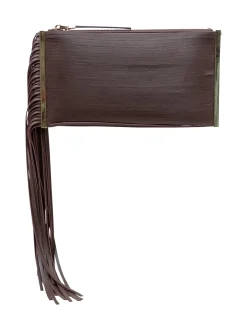 Clutch with Fringe and Zip