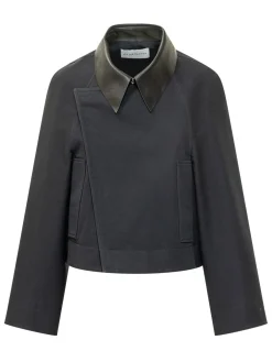 Cocoon Jacket with Wide Collar