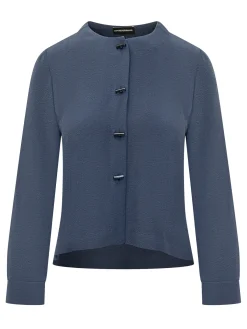 Collarless Jacket with Hook Closure
