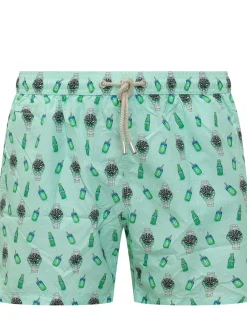 Costume da Bagno con Vita Elastica e Motivo Illustrato
