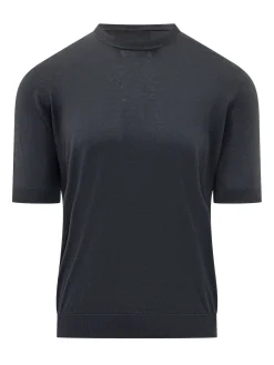 Crewneck Short Sleeve Knit Top
