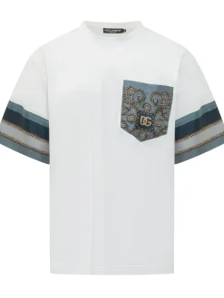Crew Neck Short-Sleeve T-Shirt with Printed Pocket