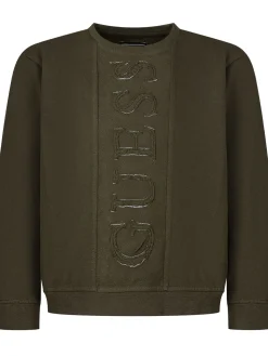 Crewneck Sweatshirt with Embossed Logo