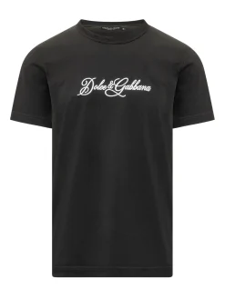 Crew Neck T-shirt with Embroidered Lettering