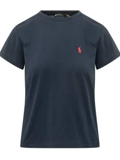 Crewneck T-shirt with Logo Embroidery