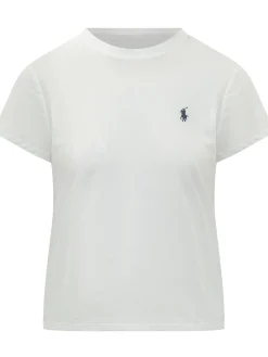 Crewneck T-shirt with Logo Embroidery