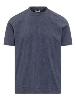 Crew Neck T-shirt With Paisley Pattern