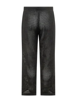 Crochet Pants with Side Stripes