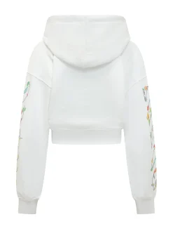 Cropped Hoodie with Floral Print