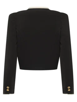 Cropped Jacket with Contrast Trim