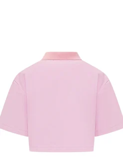 Cropped Pique Polo Shirt