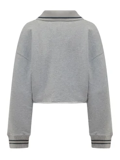 Cropped Sweatshirt with Script Logo