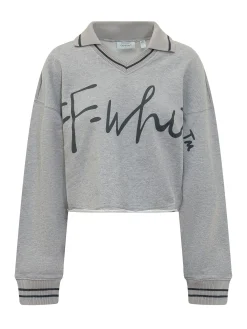 Cropped Sweatshirt with Script Logo
