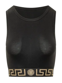 Cropped Top with Decorated Band