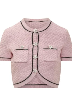 Cropped Top with Flower Buttons