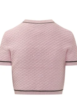 Cropped Top with Flower Buttons