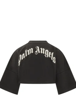 Cropped T-shirt with Neck Logo
