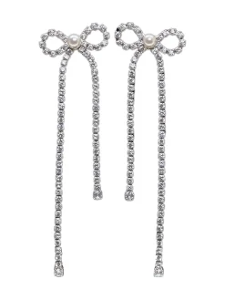 Crystal Bow Drop Earrings