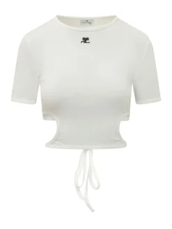 Cut Out T-shirt with Tie Detail