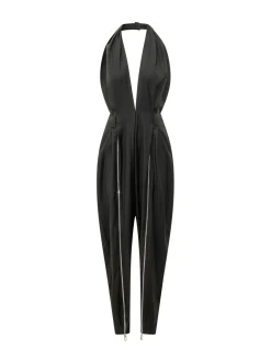 Deep Neck Zipped Jumpsuit