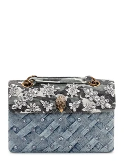 Denim Bag with Crystal Embellishments