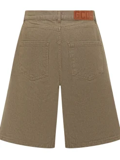 Denim Shorts with Applied Logo