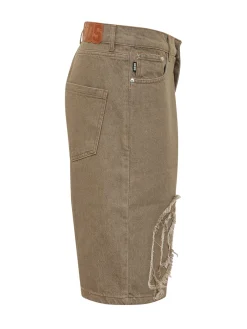 Denim Shorts with Applied Logo