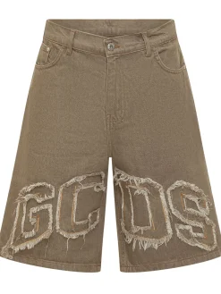 Denim Shorts with Applied Logo
