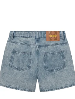 Denim Shorts with Bookish Print
