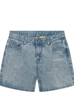Denim Shorts with Bookish Print
