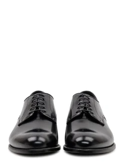 Derby Shoes with Lace Up and Rounded Toe