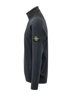Dolcevita in Maglia Liscia con Patch