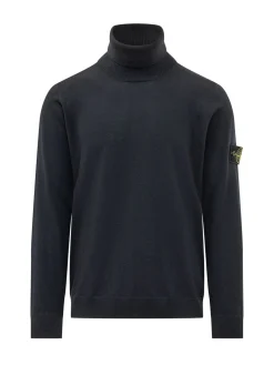 Dolcevita in Maglia Liscia con Patch