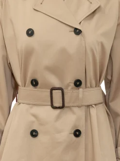 Double Breasted Trench Coat with Belt and Lapels